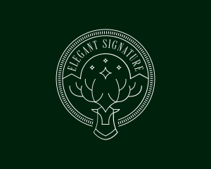 Elegant Deer Monoline logo design