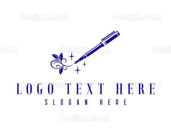 Creative Calligraphy Pen Logo