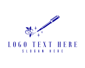 Novel - Creative Calligraphy Pen logo design