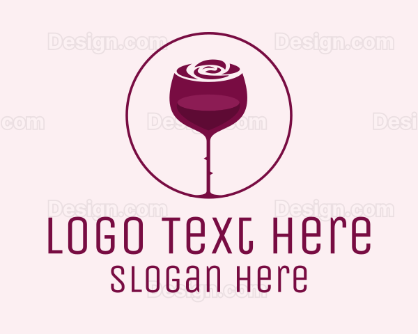 Rose Wine Glass Logo