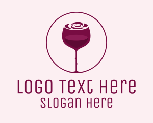 Rose Wine Glass logo