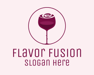 Rose Wine Glass logo design