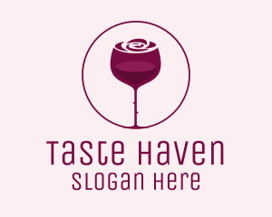 Rose Wine Glass logo design