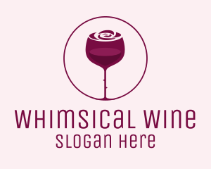 Rose Wine Glass logo design