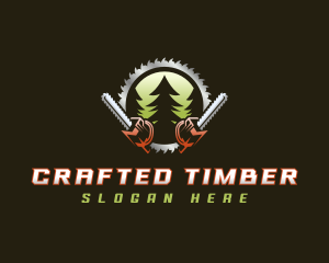 Chainsaw Logging Lumber logo design