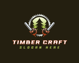 Chainsaw Logging Lumber logo design