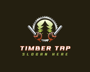 Chainsaw Logging Lumber logo design