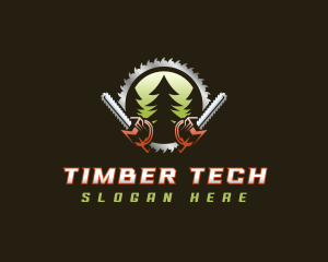 Chainsaw Logging Lumber logo design