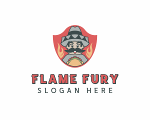 Mexican Taco Flame logo design