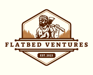 Woodwork Lumberjack Axe logo design