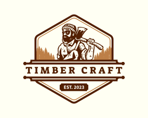 Woodwork Lumberjack Axe logo design