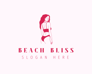 Pink Woman Lingerie logo design