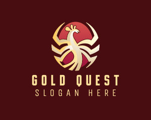 Gold Phoenix Bird logo design