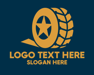 Car - Gold Star Car Vehicle Tire logo design