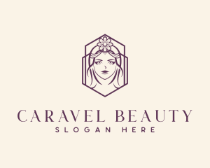 Floral Beauty Lady logo design