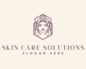 Floral Beauty Lady logo design