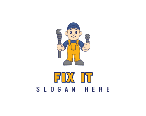 Repairman Mechanic Fix logo design