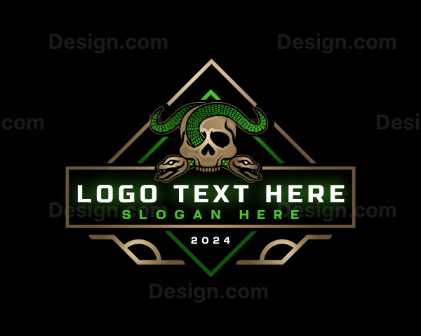 Skull Serpent Snake Logo