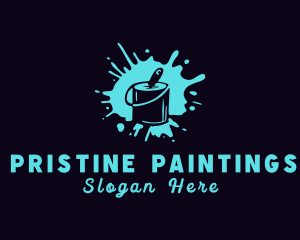 Paint Bucket Splatter logo design