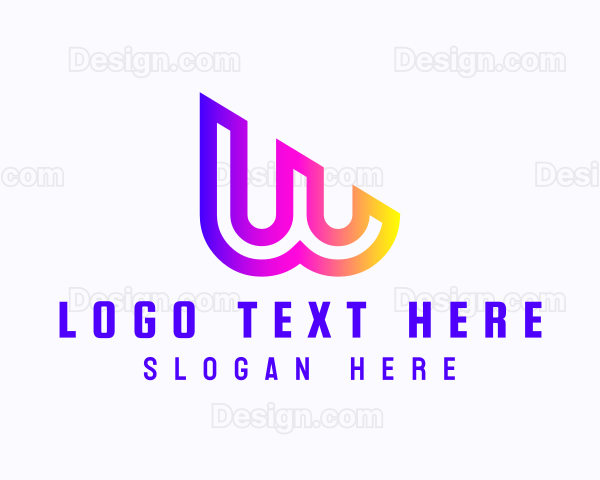 Professional Gradient Agency Letter W Logo