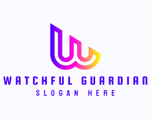 Professional Gradient Agency Letter W logo design