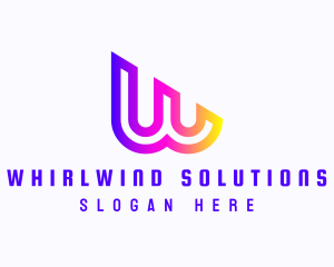 Professional Gradient Agency Letter W logo design