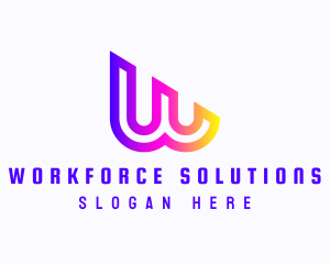 Professional Gradient Agency Letter W logo design