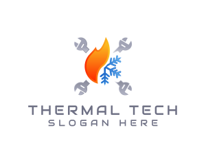 Thermal Fire Ice Wrench logo design