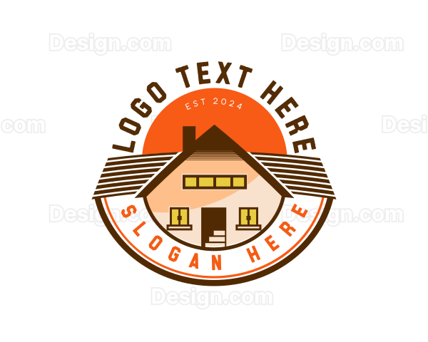 Real Estate House Roofing Logo