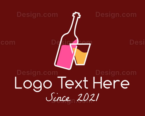 Wine Bottle & Glass Logo