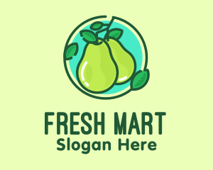 Fresh Pear Fruit  logo design