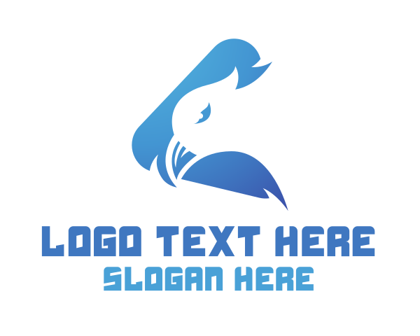 Blue Hawk logo example 4