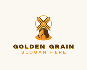 Flour Windmill Farmer logo design