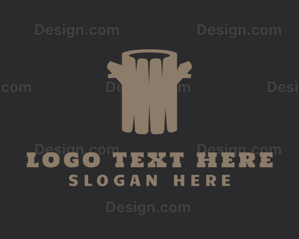 Brown Log Lumberjack Logo