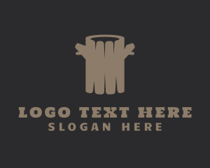 Brown Log Lumberjack Logo