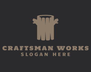 Brown Log Lumberjack logo design