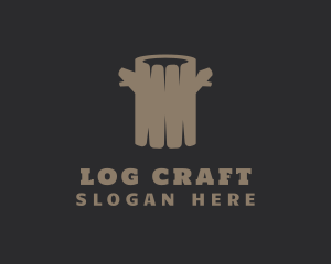 Brown Log Lumberjack logo design