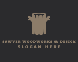 Brown Log Lumberjack logo design