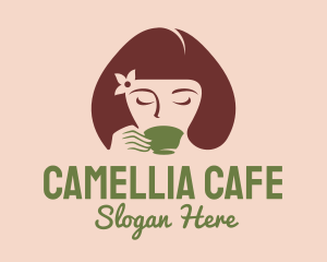 Cafe Coffee Tea Woman logo design