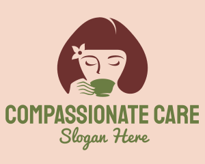 Cafe Coffee Tea Woman logo design