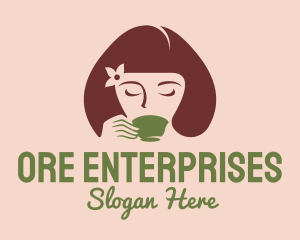 Cafe Coffee Tea Woman logo design