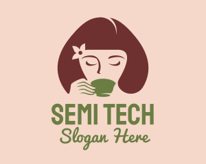 Cafe Coffee Tea Woman logo design