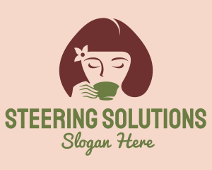 Cafe Coffee Tea Woman logo design