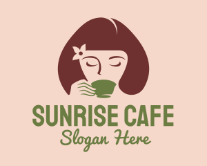 Cafe Coffee Tea Woman logo design