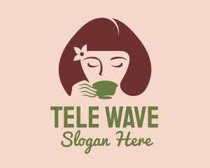 Cafe Coffee Tea Woman logo design