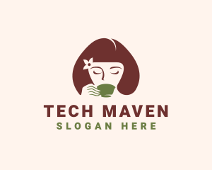 Cafe Coffee Tea Woman logo design