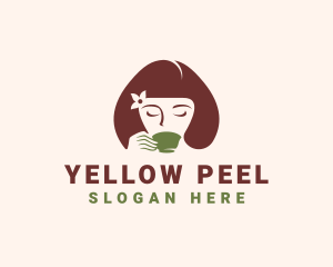 Cafe Coffee Tea Woman logo design