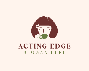 Cafe Coffee Tea Woman logo design