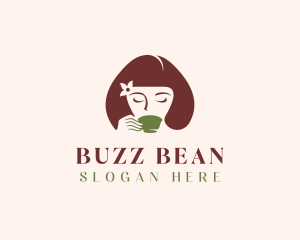 Cafe Coffee Tea Woman logo design