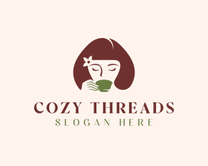 Cafe Coffee Tea Woman logo design